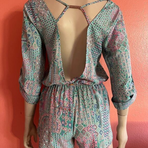 BEACH BUNNY AZTEC SWIM COVER-UP ROMPER!! - Picture 2 of 7